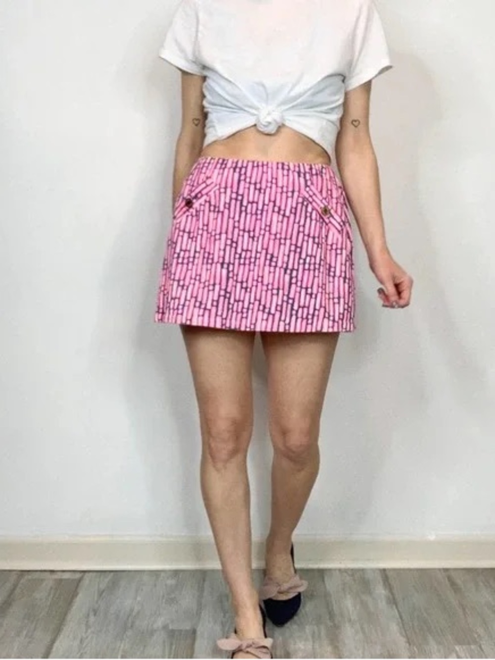 Lilly Pulitzer Pink Geometric Mini Skirt